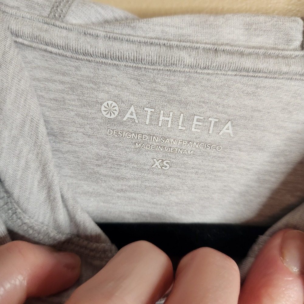 Athleta Uptempo Crop Hoodie Light Grey Heather XS 530134 - Picture 2 of 5